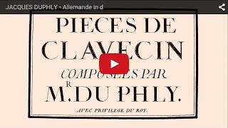 JACQUES DUPHLY • Allemande in d [upl. by Leynad22]