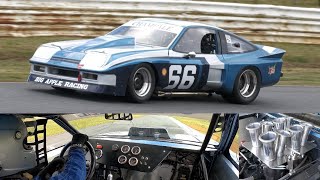 Restored Grant King IMSA Chevy Monza pit walkaround on track amp onboard Baskerville Historics 2024 [upl. by Zzaj188]