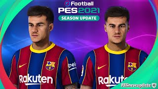 PES 2021PES 2020 Faces Philippe Coutinho by Lucas [upl. by Claudelle649]