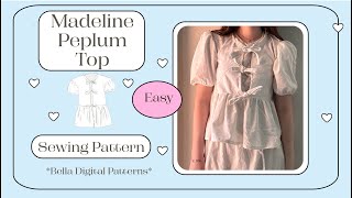 Madeline Peplum Top Sewing Tutorial  Beginner  Intermediate  DIY cute summer top [upl. by Maude]