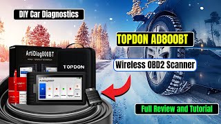 TOPDON AD800BT Wireless OBD2 Scanner Full Review and Tutorial [upl. by Elleret]