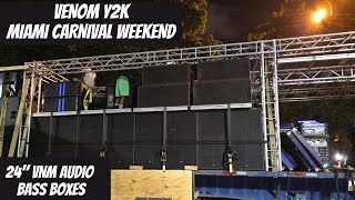 EARLY SOUND SYSTEM SET UP FOR MIAMI CARNIVAL 24quot BASS CABINETS [upl. by Gavriella]