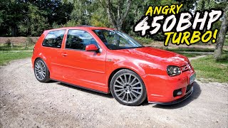 THIS 450BHP TURBO CHARGED GOLF R32 IS AGGRESSIVELY FAST [upl. by Aerdnaed]