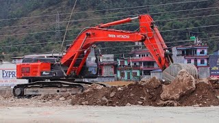 JCB Dozer Gadi Vs Big Stone  JCB Excavator Clearing Stone in Road डोजर गाड़ी Working Video [upl. by Etnecniv804]