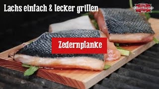 Lachs ZedernplankeZedernholzplanke  Fisch Rezept grillen  Gasgrill [upl. by Ursola]