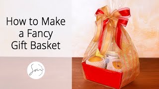 Creating a Gift Basket with a Festive Ribbon Bow giftwrapping giftbasket [upl. by Edette]