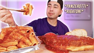 SAUCY Rigatoni With Meat Sauce  MESSY Panzerotti Abruzzo Pizza  Story Time Mukbang [upl. by Anaujal]