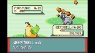 POKEMON EMERALD  WEEPINBELL  AVALANCHA  ROCK SLIDE [upl. by Inamik]