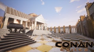 Conan Exiles  Building a Temple of Gold Speed Build [upl. by Atsirk]