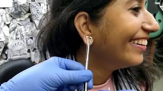 Ear Piercing  Ear Piercing in both ears with needle  Piercing Video  How to Ear Piercing [upl. by Nnaihs110]