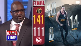 NBA GameTime reacts to Nikola Jokic having a monster performance with 48 Pts in Nuggets beat Hawks [upl. by Trager]