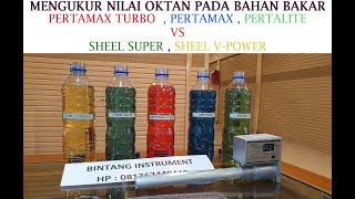 Test nilai Oktan RON Premium Pertalite Pertamax VS Shell Super Shell VPower  test Oktan Bensin [upl. by Eidas]