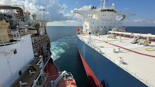 Ships breaking connection at GOLA Galveston Offshore Lightering VLCC [upl. by Trevar]