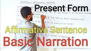 Basic Narration  Positive Affirmative Sentence  Present Form  1 Line English [upl. by Yauq]