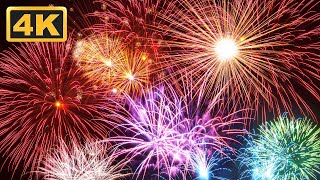 4K Amazing Fireworks Show with Sound 1 Hour Holiday Mood Relaxation Time [upl. by Lirrad]