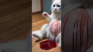 cats stomach burst 🤢 🤧Ai Cat video 📸  gareebcat shortsfeed shorts short trending fyp aicat [upl. by Angelina624]