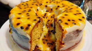 bolo de maracujá super fofinho delicioso o melhor que já fiz rápido fácil de fazer [upl. by Eilesor119]