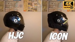 HJC i70 vs Icon Airflite MIPS Stealth Motorcycle Helmet 4K [upl. by Graniah383]