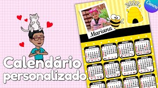 Como fazer Calendário Personalizado com Foto no Canva [upl. by Leary]