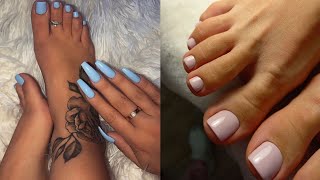 Excellent designs of solid toe nails art ideas 💡 Latest pedicure colors for ladies of 2024 [upl. by Eillil]