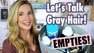 Haircare Body Skincare Makeup Empties  Joining the Gray Hair Movement [upl. by Leterg872]