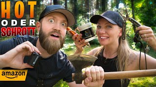 5 GÜNSTIGE BushcraftTools von Amazon im Härtetest – Hot oder Schrott [upl. by Greenstein]