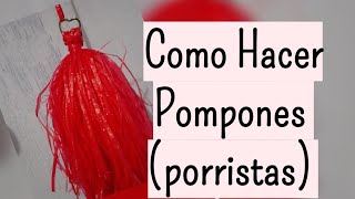 Como Hacer Pompones de Rafia [upl. by Claudell186]