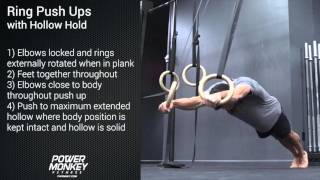 Monkey Method Ring Push Ups with Hollow Hold [upl. by Belden]