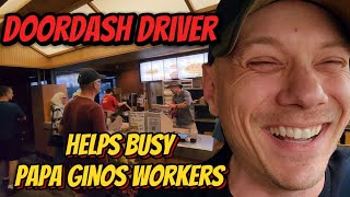 Doordash Driver Helps Busy Papa Ginos Workers [upl. by Dagmar393]