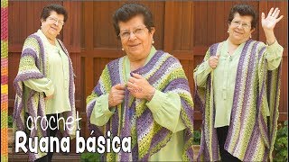 RUANA básica con punto perlitas tejida a crochet 😍  Tejiendo Perú [upl. by Hoffer]