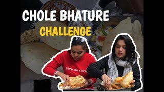 Chole Bhature Eating Challenge ft Dimple  Kadimi Dukaan  Bhogal [upl. by Idarb466]