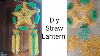 DIY STRAW LANTERN  RECYCLED PAROL  GAWA SA STRAW [upl. by Bamby404]