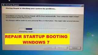 REPAIR STARTUP BOOTING ISSUE WINDOWS 7 in HINDI [upl. by Lledroc]