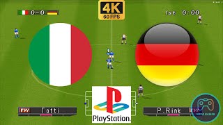 Winning Eleven 2000  Italy vs Germany  Duckstation PS1 on PC Full Game 4K60 [upl. by Masterson]