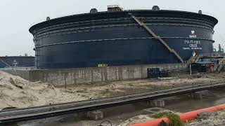 Storage Tank in Dangote Refinery Nigeria  Capacity 120000000 L  World Largest single train [upl. by Brass]