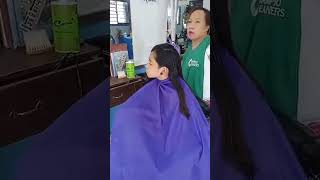 Two young sisters long hair cut short haircut ladieshaircut pixiecut haircutforlonghair hair [upl. by Akeylah]