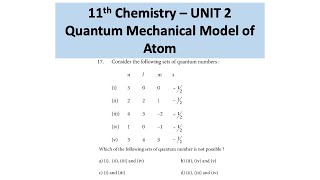 Consider the following sets of quantum numbers Which of the following sets is not possible [upl. by Berti915]