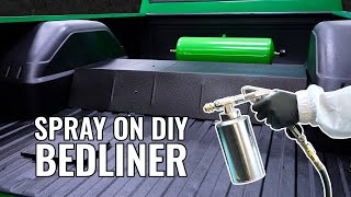 How To Spray a DIY Bed Liner on an Old RUSTY Truck [upl. by Ggerk]