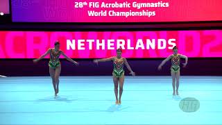 Netherlands 1 NED  2022 Acrobatic Worlds Baku AZE  Dynamic Qualification Womens Group [upl. by Zippora987]