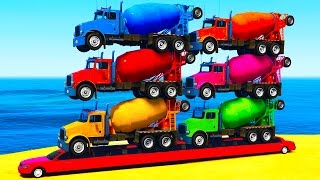 COLORS TRUCKS on LONG Car amp Spiderman for Kids in Color Cars Cartoon for Toddlers w Nursery Rhymes [upl. by Noyar]