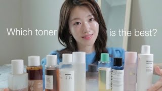 Comparing 🤍10 most trending TONERS🤍 rec for every skin type [upl. by Niu]