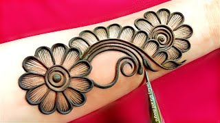 Very beautiful stylish front hand mehndi design  easy arabic mehndi  mehndi ka design  Mehndi [upl. by Procora]