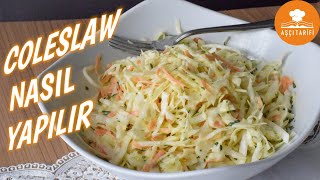 SADECE 3 DAKİKADA COLESLAW SALATA TARİFİ  ORİJİNAL KFC TADINDA  COLESLAW RECIPE [upl. by Andel]