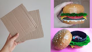 Easy DIY Burger Box Using Cardboard Handmade Craft Best out of waste [upl. by Proulx387]