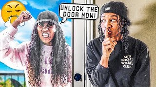 LOCKED OUT PRANK ON GIRLFRIEND BAD IDEA [upl. by Adlei]