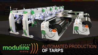 Automated Production of Large Tarps amp Covers  Moduline l Miller Weldmaster [upl. by Kimberley924]