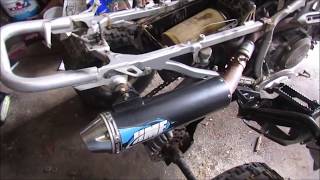 20062014 trx450r hmf exhaust vs fmf  install [upl. by Dhar]