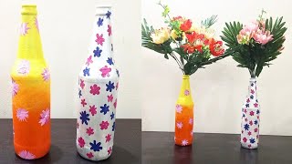 Simple Bottle Painting  Bottle Art Ideas home decoration ideas [upl. by Asirret]