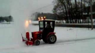 Case Ingersoll Tractor Snowblowing [upl. by Atirehgram]