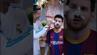 Ronaldo’s Birthday Prank on Messi 🎂😂 football [upl. by Anurb]